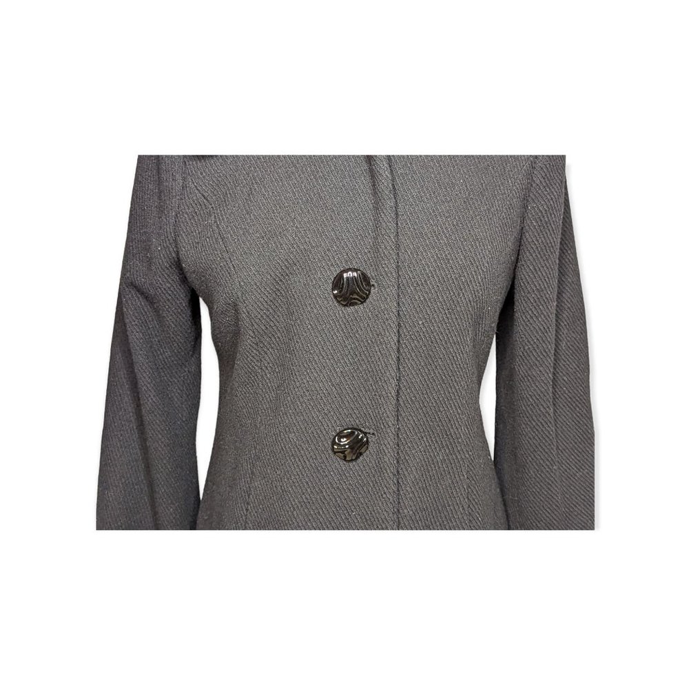 George Black Button Down Wool Blend Coat Size Medium - Picture 8 of 13